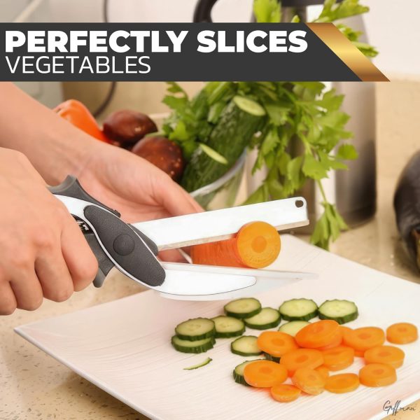 2 In 1 Clever Cutter Kitchen Scissors Quick Vegetable Cutter Vegetable Chopper