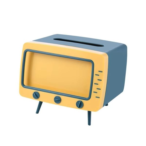 2 In 1 Tv Shape Tissue Box & Mobile Phone Or Photo Holder | Creative Tissue Boxes Retro Television Phone Holder - Techtopia