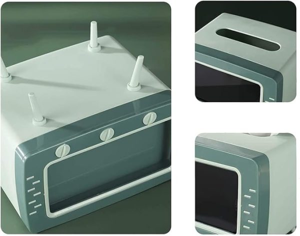 2 In 1 Tv Shape Tissue Box & Mobile Phone Or Photo Holder | Creative Tissue Boxes Retro Television Phone Holder - Techtopia