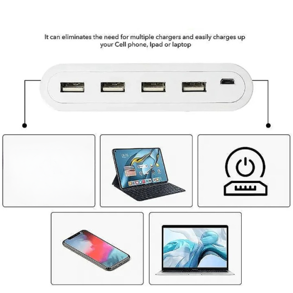 4in1 Hub Is Usb For Pen Drive, Mouse, Keyboards, Camera, Mobile, Tablet, Pc, Laptop, Tv, Study Table, Charging Extension Hub Portable - Techtopia