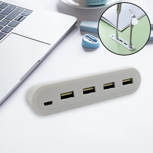 4in1 Hub Is Usb For Pen Drive, Mouse, Keyboards, Camera, Mobile, Tablet, Pc, Laptop, Tv, Study Table, Charging Extension Hub Portable - Techtopia