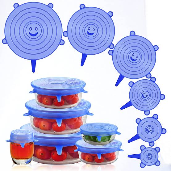 6pcs/set Silicone Lid Spill Stopper Universal Silicone Suction Lid-bowl Pan Silicone Cover Kitchen Pan Lids Cover Stopper Tools - Techtopia