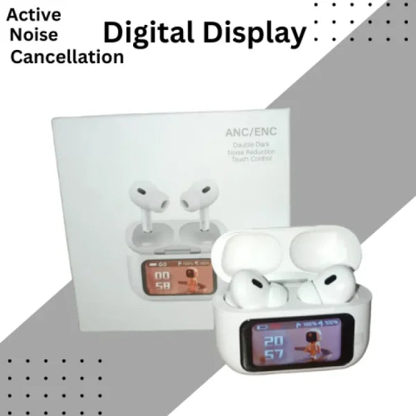 Airpods Lcd A9 With Digital Display – Anc And Transparency- Touch Volume Control - Techtopia