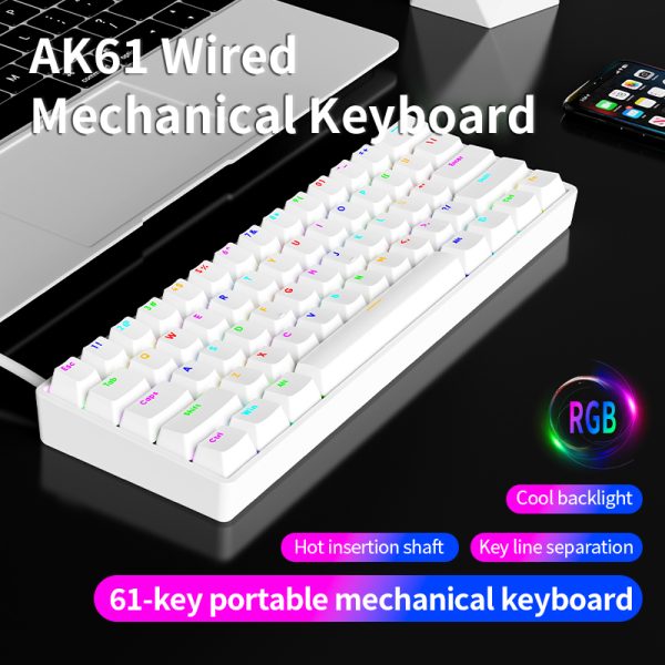 Ak61 Wired Mechanical Gaming Keyboard Feel Backlight - Techtopia