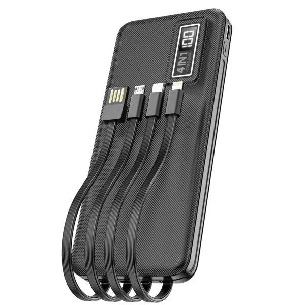 Aspor A300 Power Bank Original 10000mah Li-polymer Battery 4 In1 Power Bank Black - Techtopia