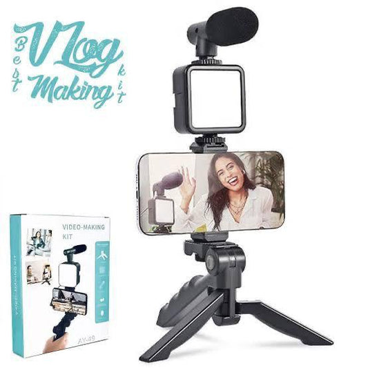 Ay-49 Video Making Kit Vlogging Tripod Triple Band Light - Techtopia