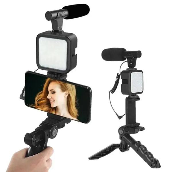 Ay-49 Video Making Kit Vlogging Tripod Triple Band Light - Techtopia