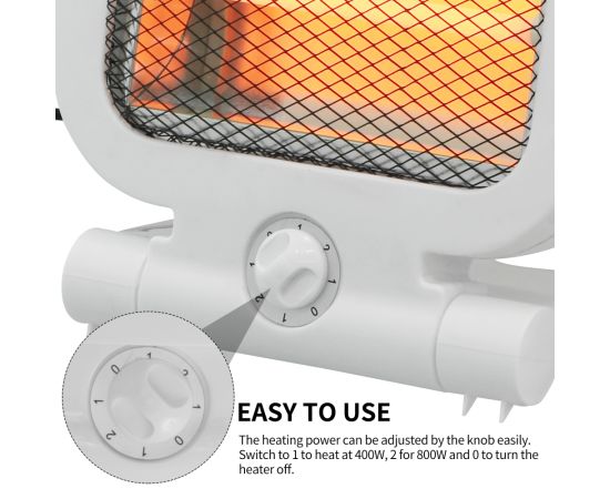 Electric Quartz Stove Mini With 2 Tubes-800w-2 Power Levels: 800w. Anti-tip, Thermal Protection - Techtopia