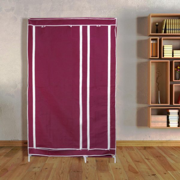 2 Door Foldable Canvas Storage Wardrobe Almari Model 88105