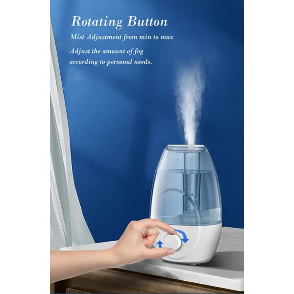 Hd-2107 Ultrasonic Room Humidifier Cold Mist Maker 2.5 Litre Water Capacity With Night Light - Techtopia