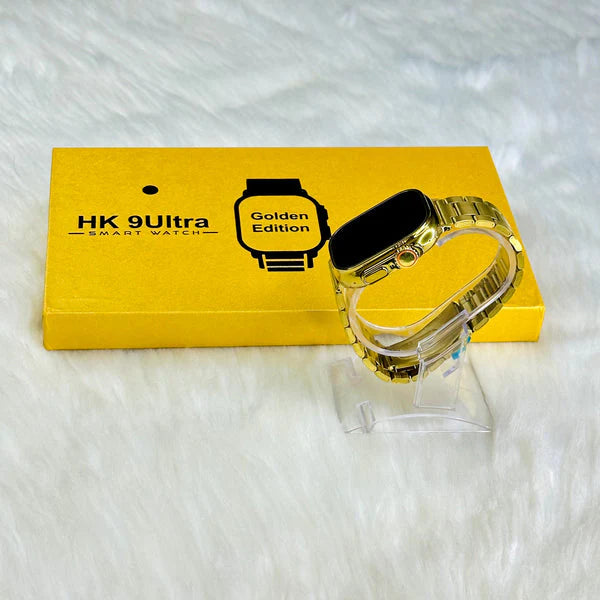 Hk9 Ultra – Golden Edition – Big 2.2 Infinite Display Smart Watch - Techtopia