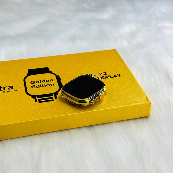 Hk9 Ultra – Golden Edition – Big 2.2 Infinite Display Smart Watch - Techtopia