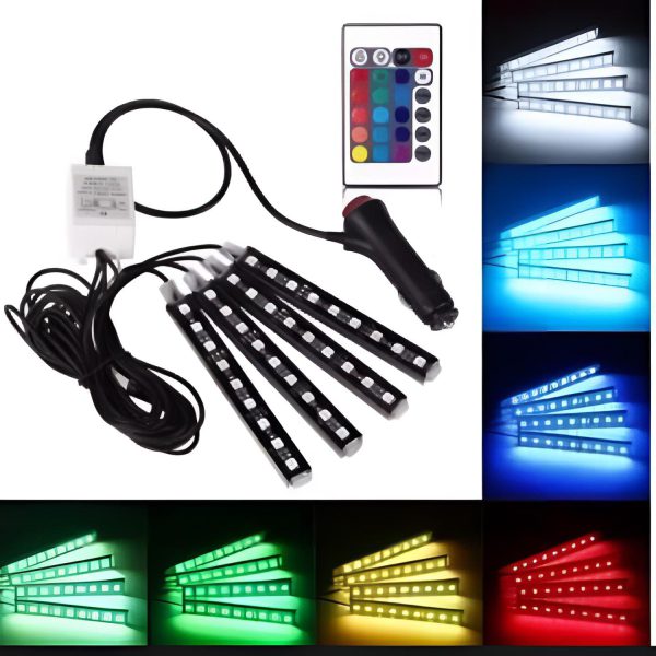 Interior Light Remote Control 36 Led Rgb Light Strip Without Button For Bike/car/jeeb And All Vehicles (with Remote) - Techtopia