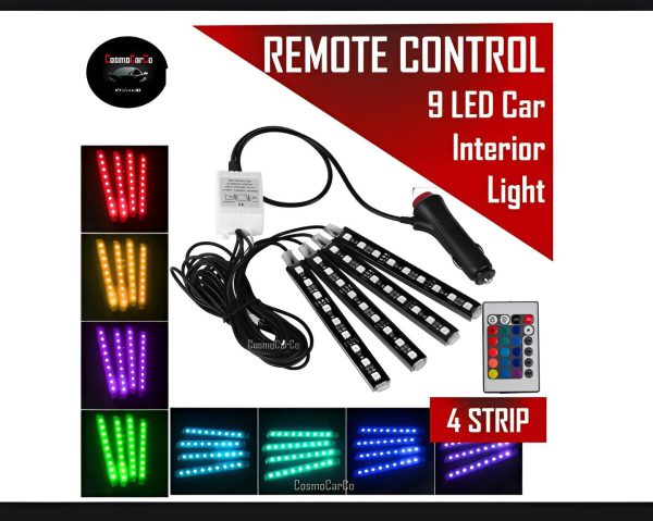 Interior Light Remote Control 36 Led Rgb Light Strip Without Button For Bike/car/jeeb And All Vehicles (with Remote) - Techtopia