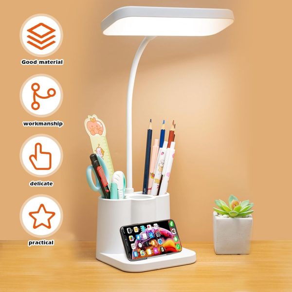 Led Learning Dormitory Bedroom Bedside Reading Night Light Table Lamp (qp-2209-b) - Techtopia