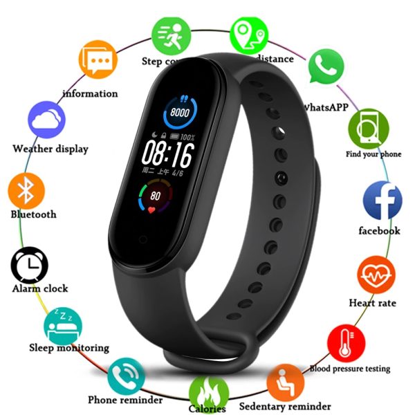 M5 Band Sport Wristband Blood Pressure Monitor Heart Rate For Android And Ios With Fitpro App - Techtopia