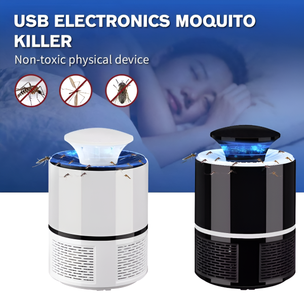 Mosquito Trap With Killer Lamp | Eco Friendly Chemical Free Usb Connected Uv Led Light Fly Bug Di-speller With Suction Fan Repellent Lamp - Techtopia