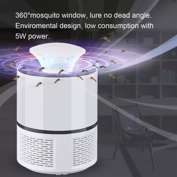 Mosquito Trap With Killer Lamp | Eco Friendly Chemical Free Usb Connected Uv Led Light Fly Bug Di-speller With Suction Fan Repellent Lamp - Techtopia