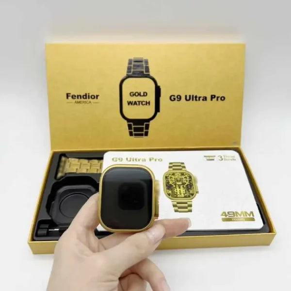 New G9 Ultra Pro Gold Color Edition Series 9 Smart Watch With Qdfit Pro App - Techtopia