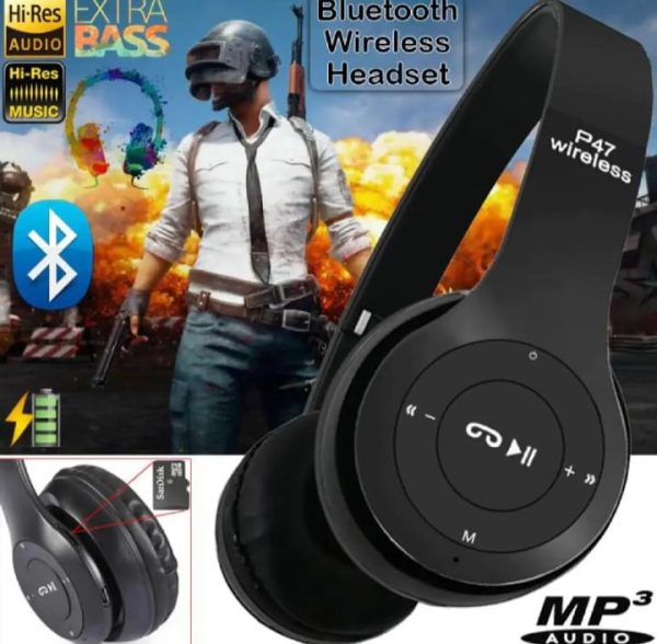 P47 Wireless Headphones Invincible Ultra Small Bluetooth Headset For Gaming - Techtopia