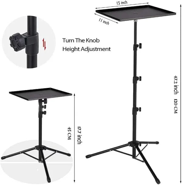 Portable Projector And Laptop Stand Table Tripod (height Adjustable 45-120cm) - Techtopia