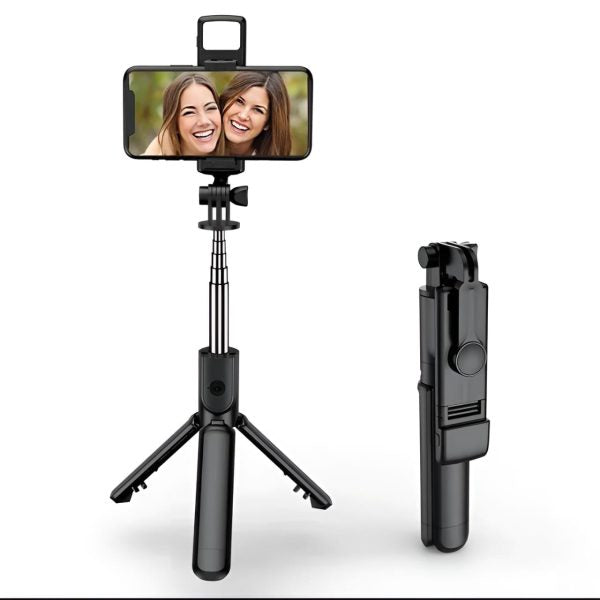 R1s Selfie Stick With Tripod | Bluetooth Foldable Selfie Rod With Remote Control For Phone Action Camera Iphone ﻿with Flash Light - Techtopia