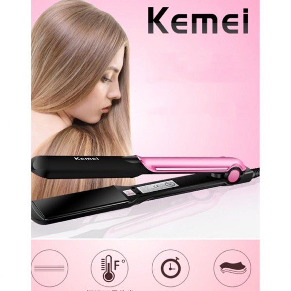 Kemei Km – 2113 Tourmaline Ceramic Coating Styling Tools Fast Heating Flat Iron Professional Electric Hair Straightener | Best Quality Straightener