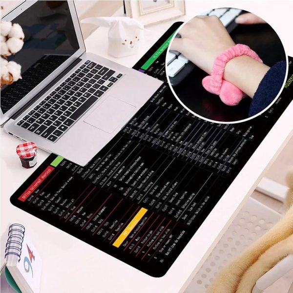 Shortcut Keyboard Mat (30*80cm) Office Software Shortcuts Pattern, Extended Computer Mouse Pad Desk Mat For Gamer, Office, Home - Techtopia