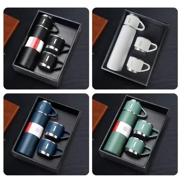 Stainless Steel Vacuum Flask Set Vacuum Insulated Bottle Gift Set Office Business Style Coffee Mug Thermos Bottle Portable Flask 500ml - Techtopia