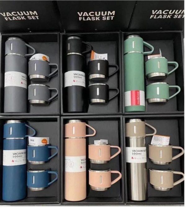 Stainless Steel Vacuum Flask Set Vacuum Insulated Bottle Gift Set Office Business Style Coffee Mug Thermos Bottle Portable Flask 500ml - Techtopia