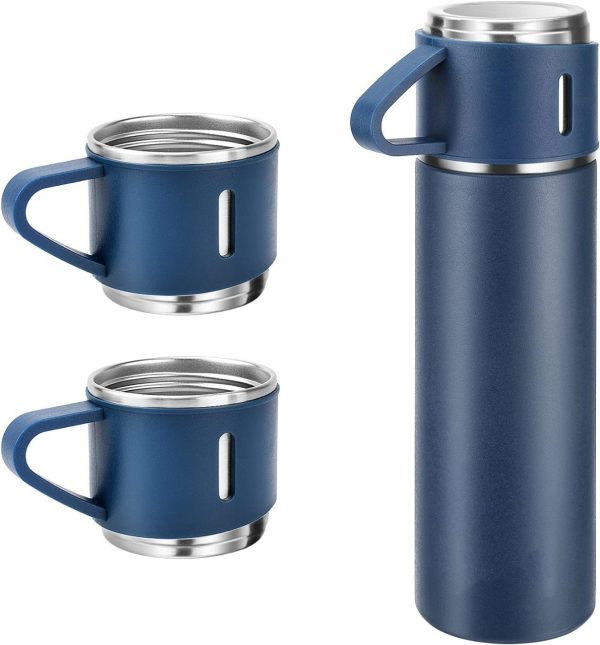 Stainless Steel Vacuum Flask Set Vacuum Insulated Bottle Gift Set Office Business Style Coffee Mug Thermos Bottle Portable Flask 500ml - Techtopia