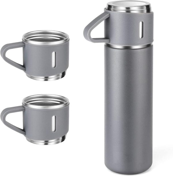 Stainless Steel Vacuum Flask Set Vacuum Insulated Bottle Gift Set Office Business Style Coffee Mug Thermos Bottle Portable Flask 500ml - Techtopia