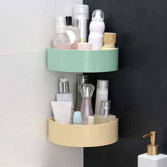 Stick On Corner Triangle Rack Bathroom Shelf (random Color ) - Techtopia