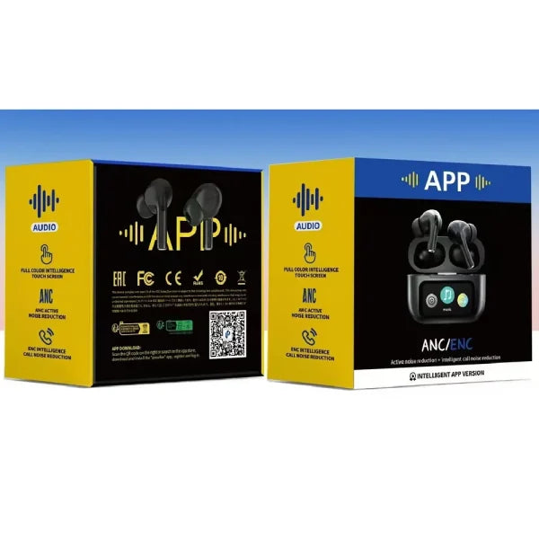 Ultimate A9 App Pro Anc/enc Display Touch Control Bt 5.4 Wireless Earbuds With Zwsvibe App - Techtopia