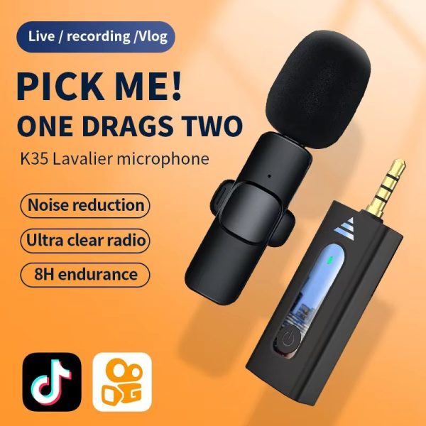 Ultimate K35 Professional Vlogging High Quality Collar Wireless Microphone - Techtopia