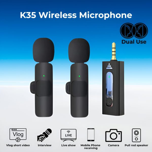 Ultimate K35 Professional Vlogging High Quality Collar Wireless Microphone - Techtopia