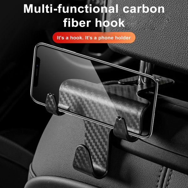 Universal Car Seat Back Hook Headrest Hanger Bag Clothes Hanging Storage Hooks With Phone Holder Duarable Hook Auto Interior Accessories ₨249 - Techtopia